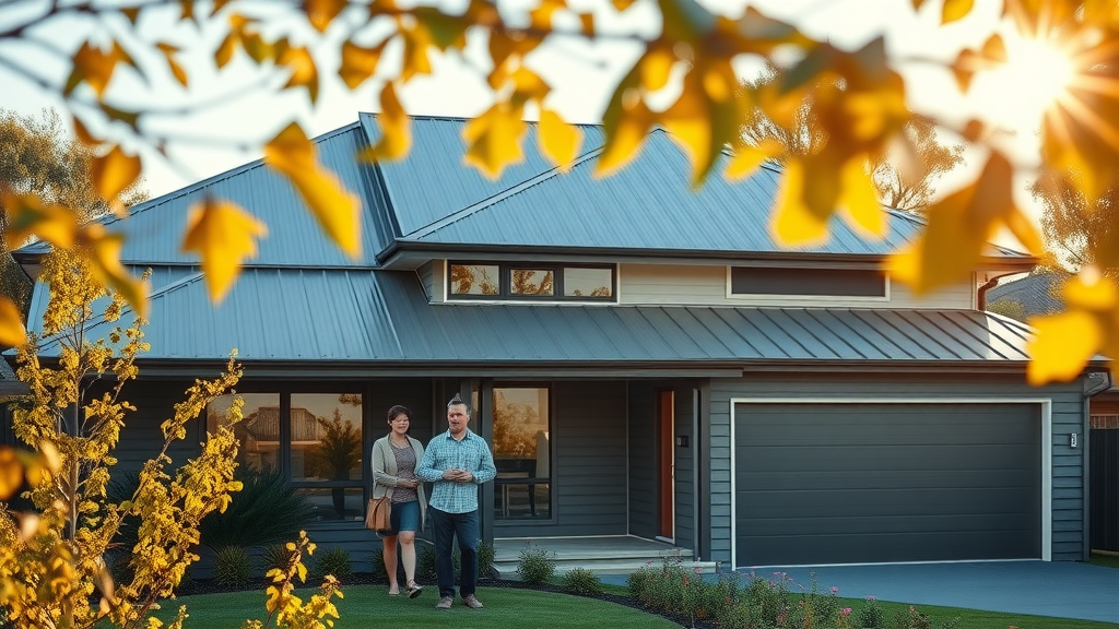 Australian home with new metal roof installation, sunlit and inviting