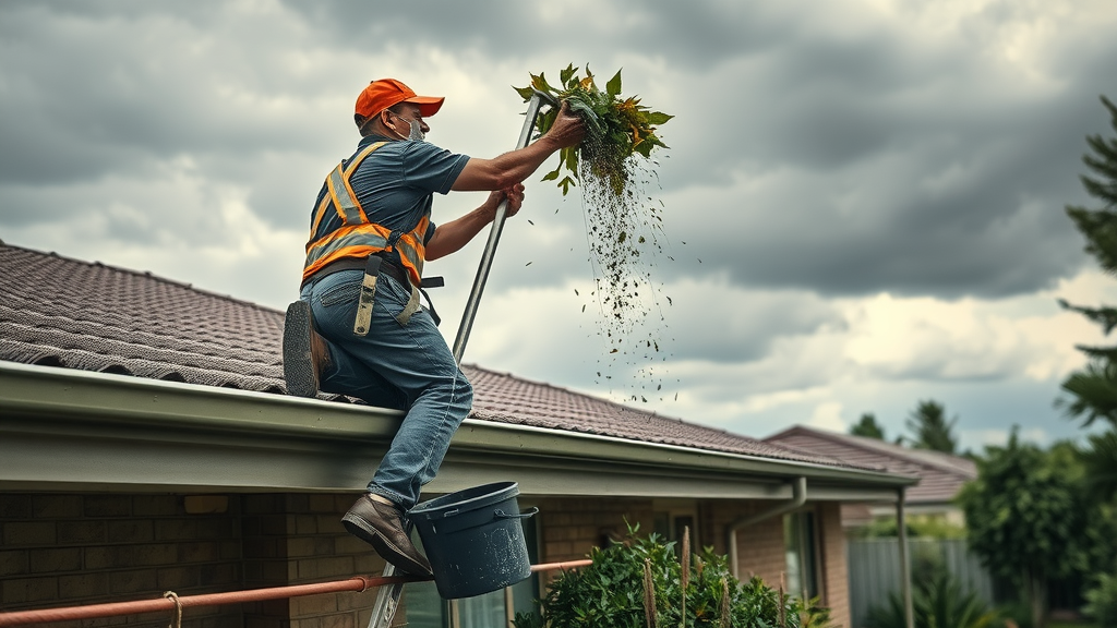 Gutter cleaning Mandurah expert clearing leaves to prevent water damage